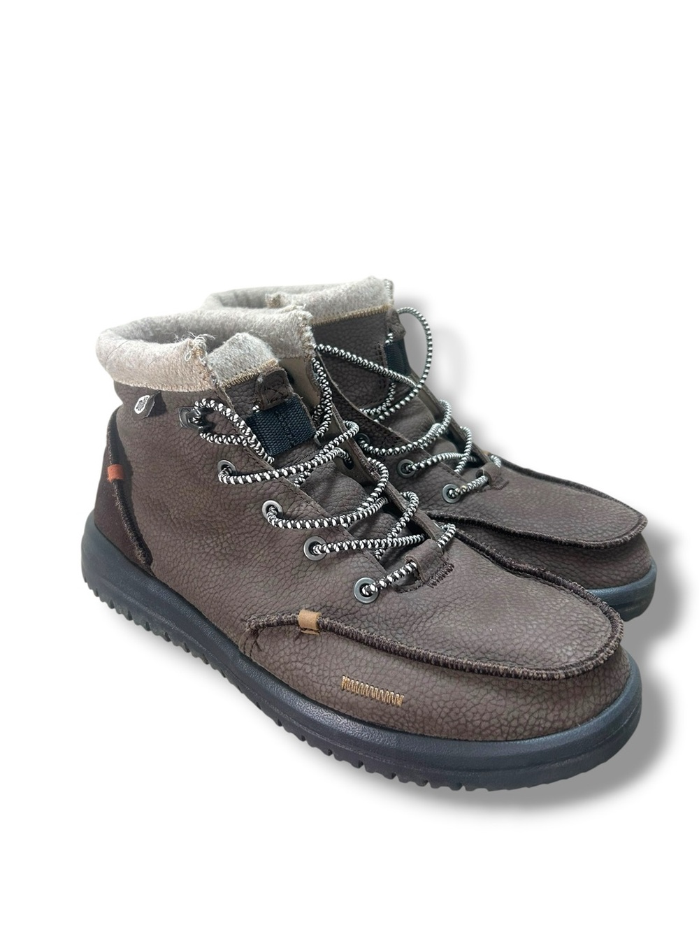 Hey Dude Men's Bradley Brown Leather Casual Boots Size 8